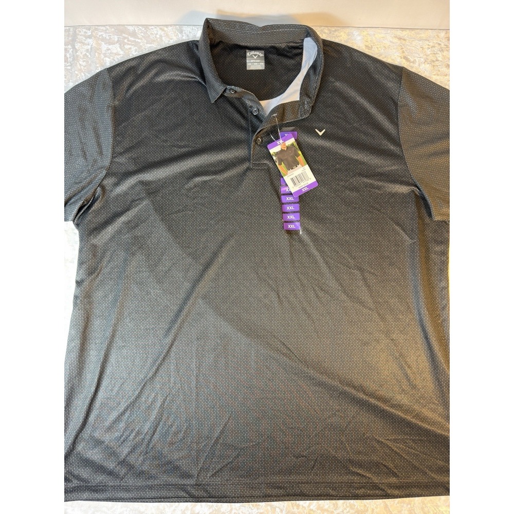 Callaway Opti Dri Golf Polo Shirt Mens XXL Caviar Black Performance NWT